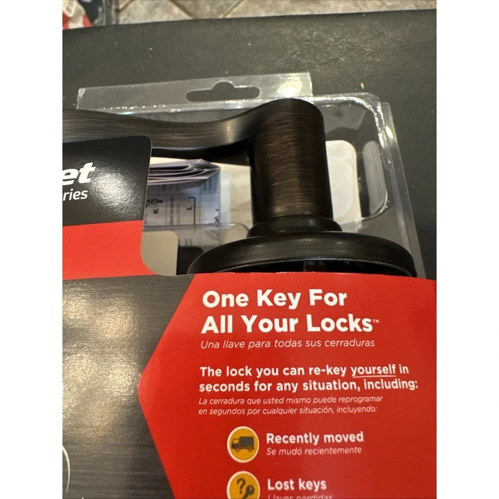Kwikset‎ SmartKey Security Wave Venetian Bronze Entry Door Knob 94050-674